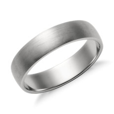 铂金哑光经典结婚戒指（5 毫米）