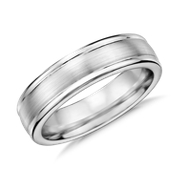 Double Cut Comfort Fit Wedding Ring in Palladium (6mm) | Blue Nile