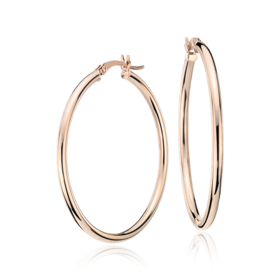 real rose gold hoop earrings