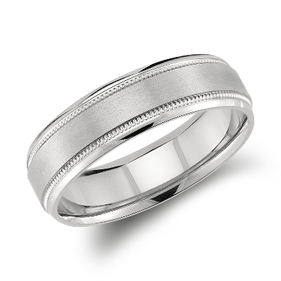 Milgrain Emery Wedding Ring in Palladium (6mm) Blue Nile