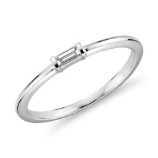 NEW Mini Baguette-Cut Diamond Fashion Ring in 14k White Gold