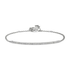 Mini bracelet barre en diamant en or blanc 14 carats(1/5 carat, poids total)