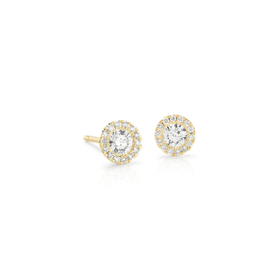 Martini Halo Diamond Earrings in 14k Yellow Gold (1/2 ct. tw.) | Blue Nile
