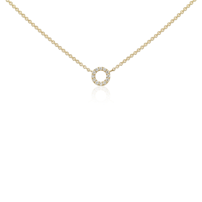 Mini Circle Diamond Necklace in 14k Yellow Gold | Blue Nile