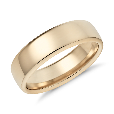 Modern Comfort Fit Wedding Ring In 14k Yellow Gold 6 5mm Blue Nile