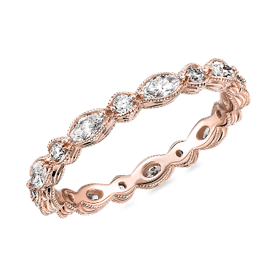 Monique Lhuillier Alternating Marquise Round Eternity Band In
