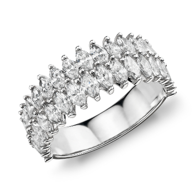 Monique Lhuillier Diamond Double Marquise Fashion Ring in