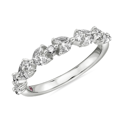 Monique Lhuillier Floral Marquise Diamond Anniversary Band In Platinum 3 8 Ct Tw