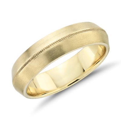 Monique Lhuillier Knife Edge Milgrain Wedding Ring In 18k Yellow