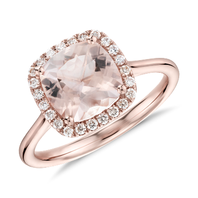 rose gold cushion cut engagement rings