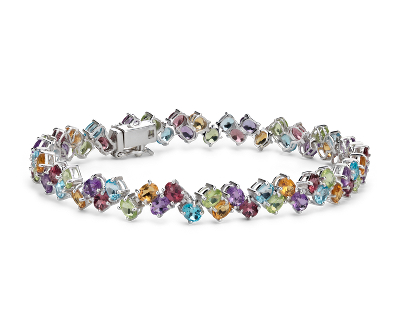 Multicolored Gemstone Bracelet in Sterling Silver (5mm) | Blue Nile