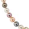Collar de perlas multicolores en oro blanco de 18 k