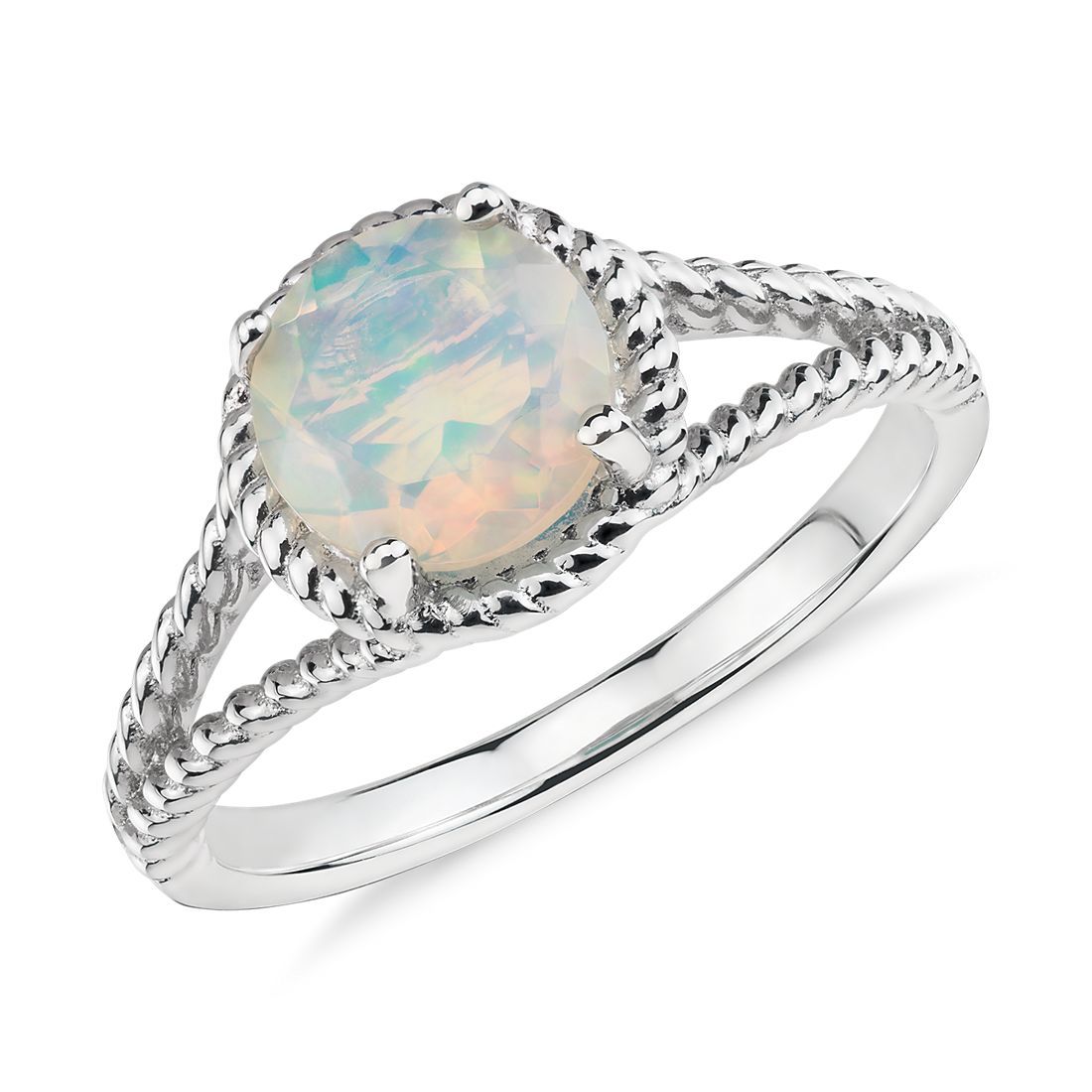 Opal Rope Ring in Sterling Silver 7mm Blue Nile Opal Rope Ring in Sterling Silver 7mm Blue Nile