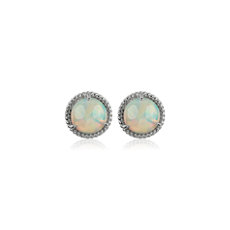 Puces d'oreilles corde opale en argent sterling(7 mm)