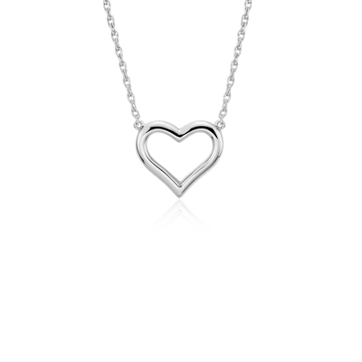 Open Heart Necklace in Platinum | Blue Nile