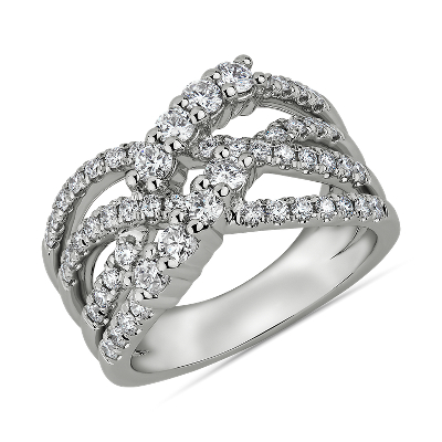 Open Laced Diamond Fashion Ring in 14kt White Gold (1 ct. tw.) | Blue Nile