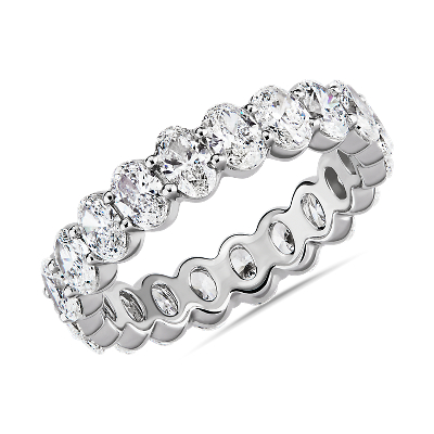 Oval Cut Diamond Eternity Ring In Platinum 4 0 Ct Tw Blue Nile