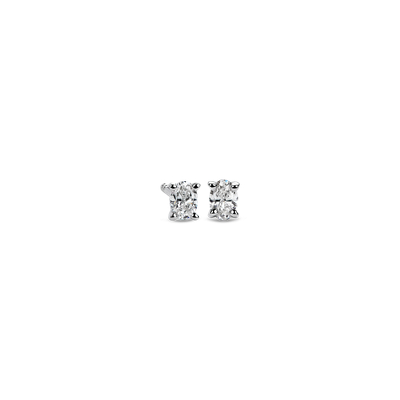 Oval Diamond Stud Earrings In 14k White Gold 1 3 Ct Tw Blue Nile