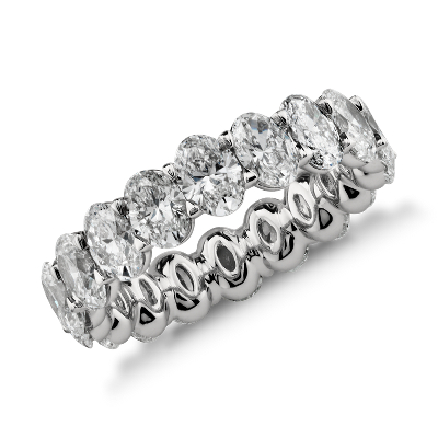 Oval Diamond Eternity Ring in Platinum (4.50 ct. tw