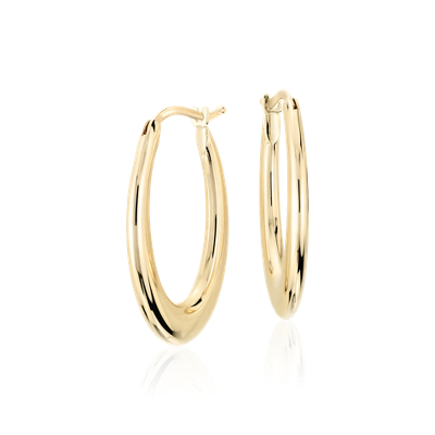 Oval Hoop Earrings in 14k Italian Yellow Gold | Blue Nile