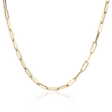 34&quot; Paperclip Necklace in 14k Italian Yellow Gold