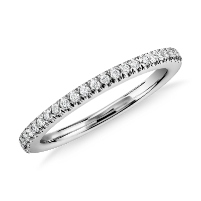 Pave Diamond Wedding Band In Platinum Blue Nile