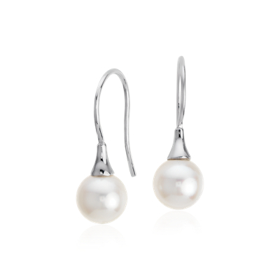 white gold pearl earrings