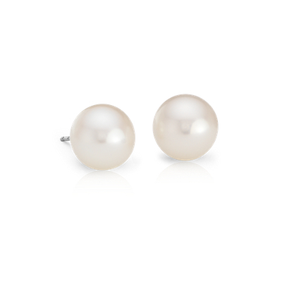 white gold pearl earrings