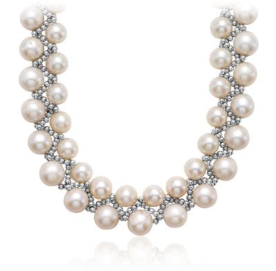 Freshwater Woven Pearl Necklace with Sterling Silver ... (1100 x 950 Pixel)