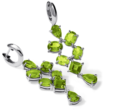 Peridot Drop Earrings in Sterling Silver | Blue Nile