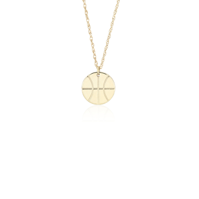 Petite Basketball Charm Necklace In 14k Yellow Gold Blue Nile