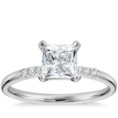 Diamond Engagement Ring Setting 1 Carat 14K White Gold ...