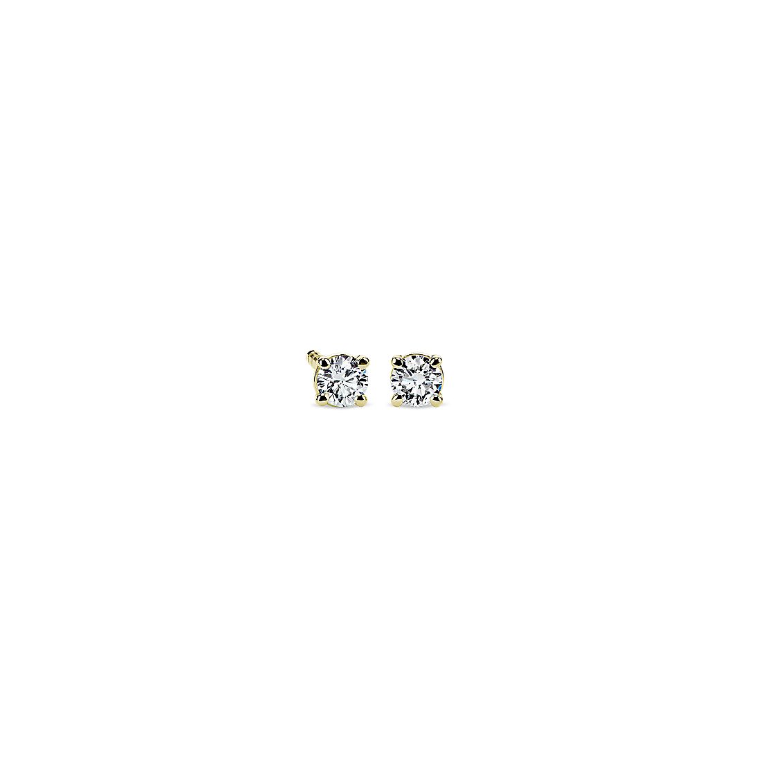 14k 黃金鑽石釘款耳環（1/5 克拉總重量）