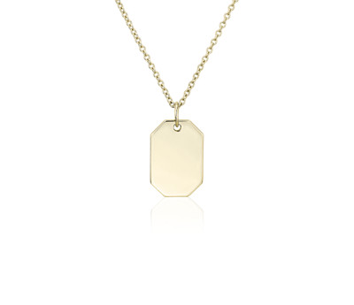 Petite Dog Tag Necklace in 14k Yellow Gold Petite Dog Tag Necklace in 14k Yellow Gold