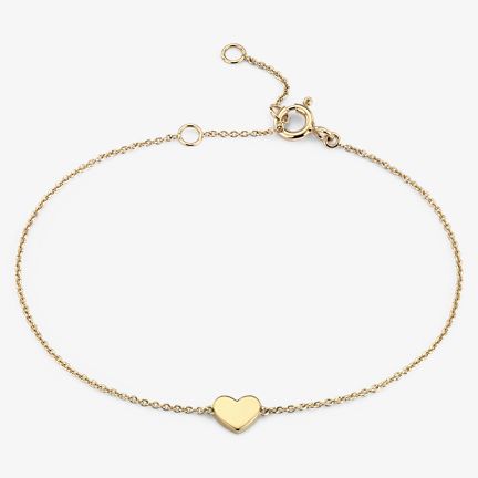 Petite Heart Bracelet in 14k Yellow Gold