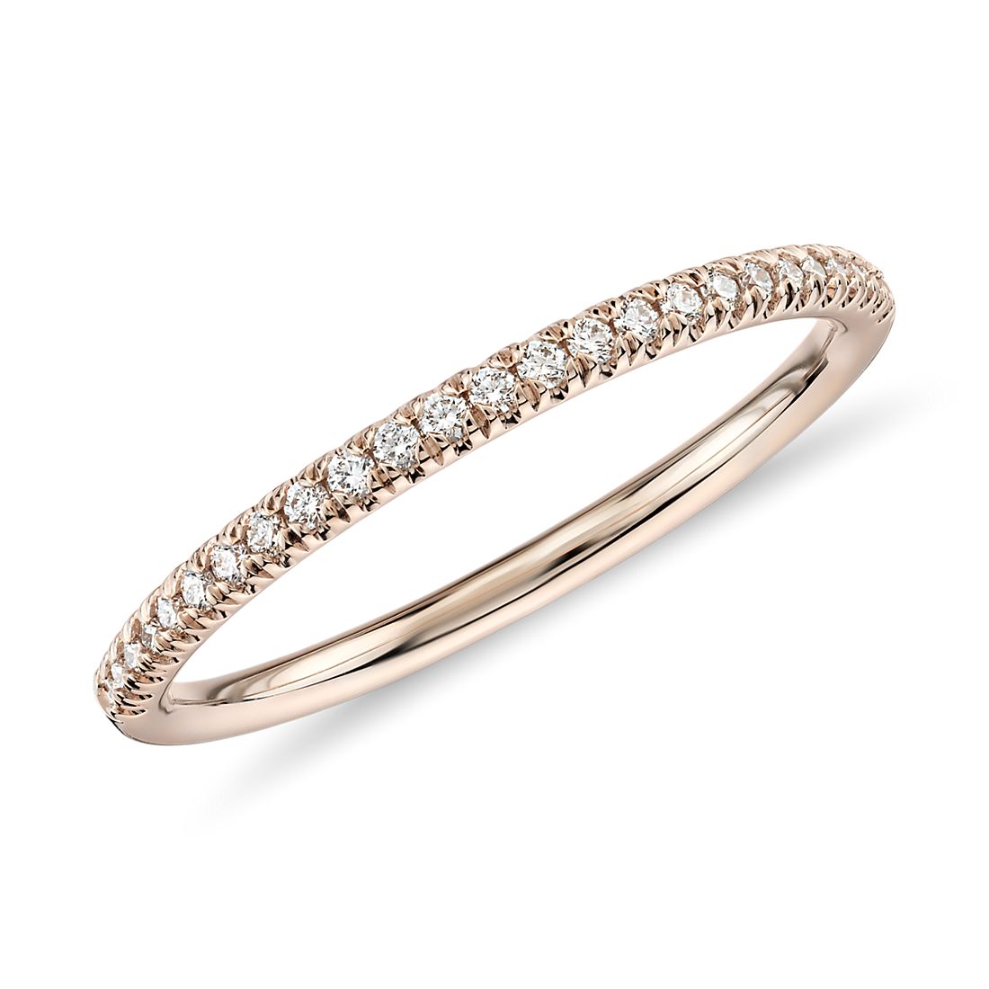 Petite Micropavé Diamond Ring in 14k Rose Gold
