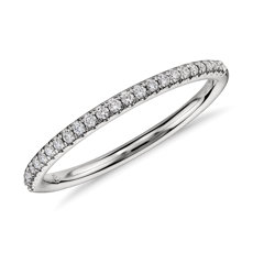 Petite Micropavé Diamond Ring in Platinum