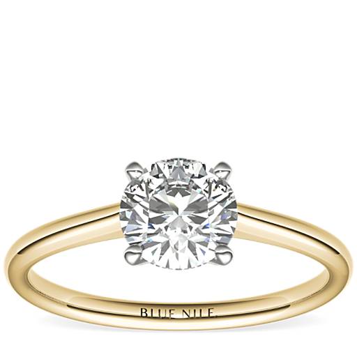 Petite Solitaire Engagement Ring in 14k Yellow Gold | Blue Nile UK
