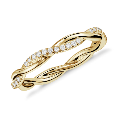 Petite Twist Diamond Eternity Ring In 14k Yellow Gold 0 19 Ct Tw