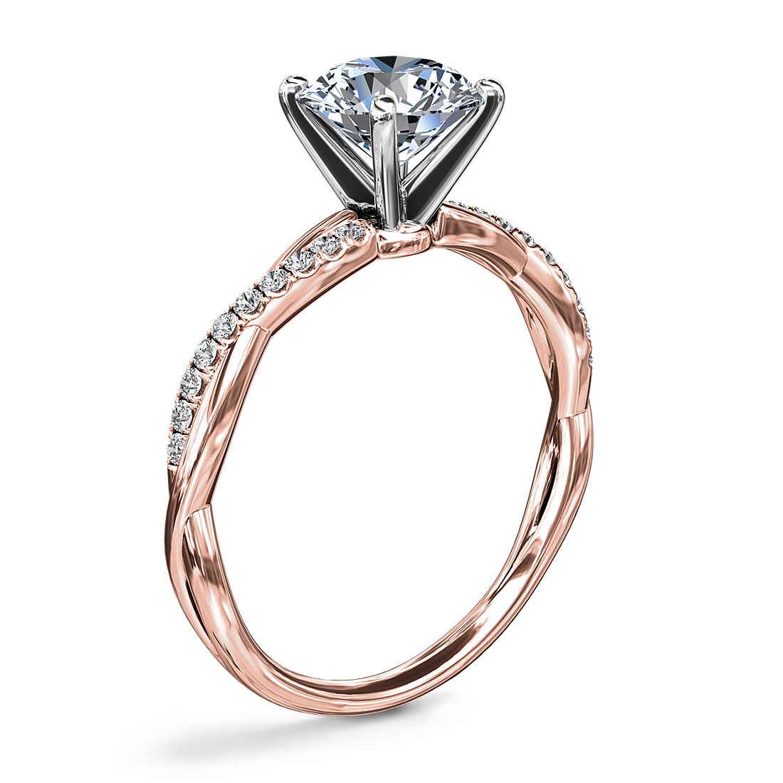 Mal humor Espectáculo Aplaudir Petite Twist Diamond Engagement Ring in 14k Rose Gold (1/10 ct. tw.) | Blue  Nile