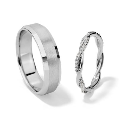 Artesano Exquisito Remolque Conjunto de anillos de bodas para parejas | Blue Nile