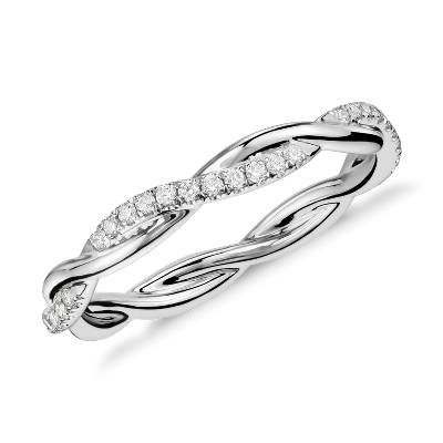 Petite Twist Diamond Eternity Ring In 14k White Gold 1 5 Ct Tw
