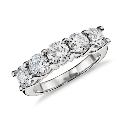 Blue Nile Signature Five Stone Diamond Ring In Platinum 2 Ct Tw