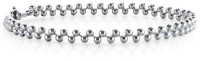 Bead Link Bracelet in Platinum | Blue Nile