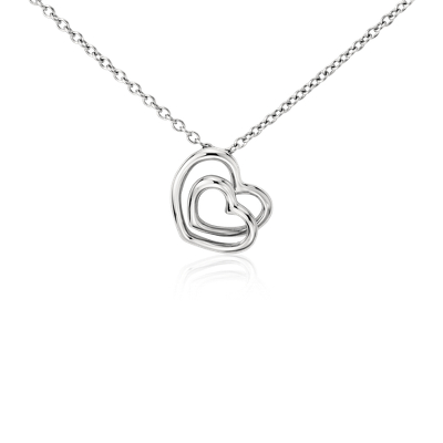 Duet Heart Pendant in Platinum | Blue Nile