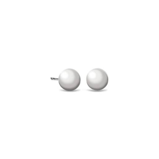 Silver sphere and pearl earrings