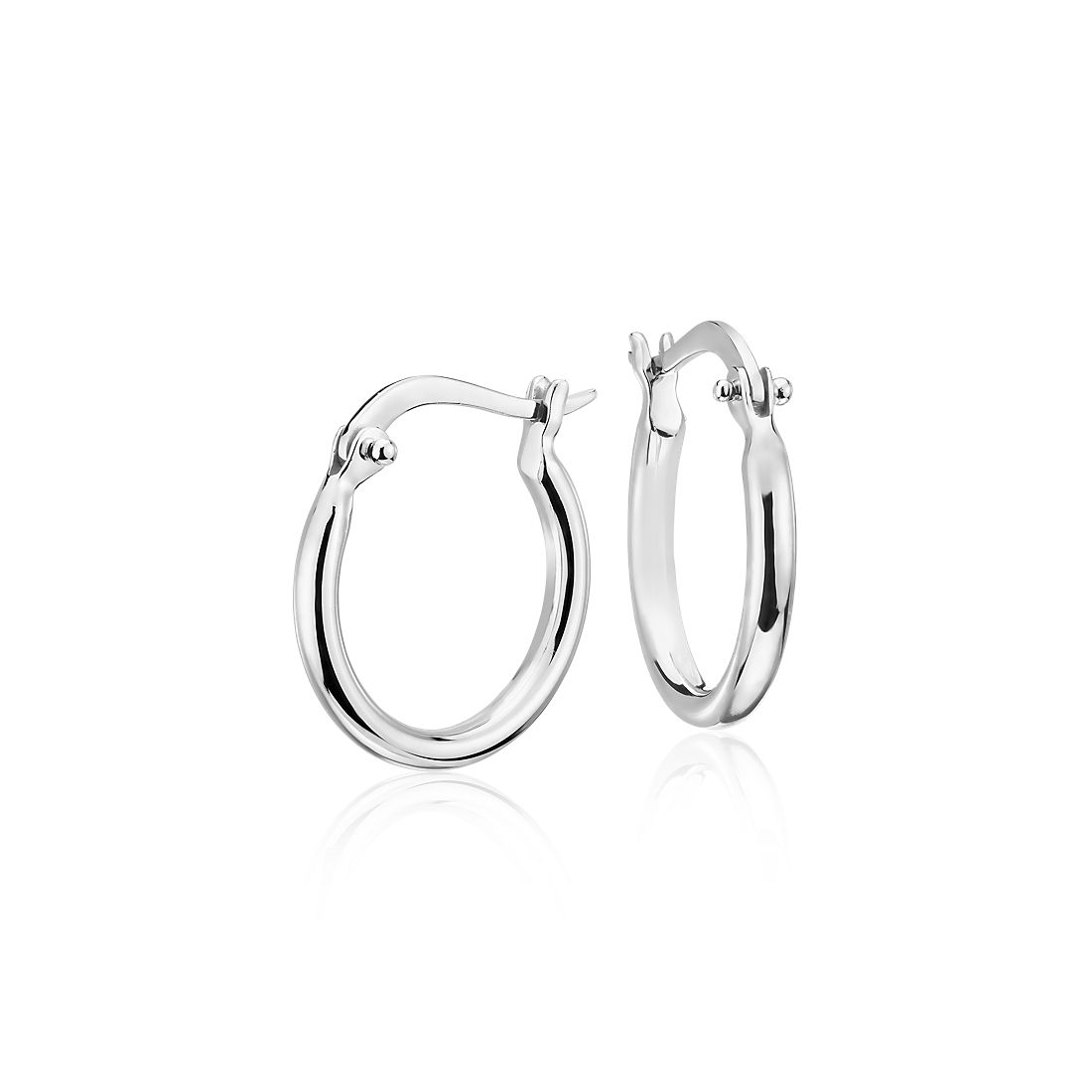 Mini Hoop Earrings in Platinum