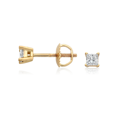 Princess-Cut Diamond Stud Earrings in 18k Gold (1/3 ct. tw.) | Blue Nile