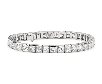 Princess Cut Channel Set Diamond Tennis Bracelet in Platinum (26 ct. tw ...