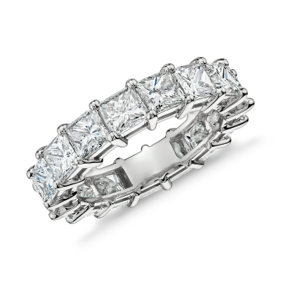 Princess Cut Diamond Eternity Ring in Platinum (5.50 ct. tw.) Blue Nile